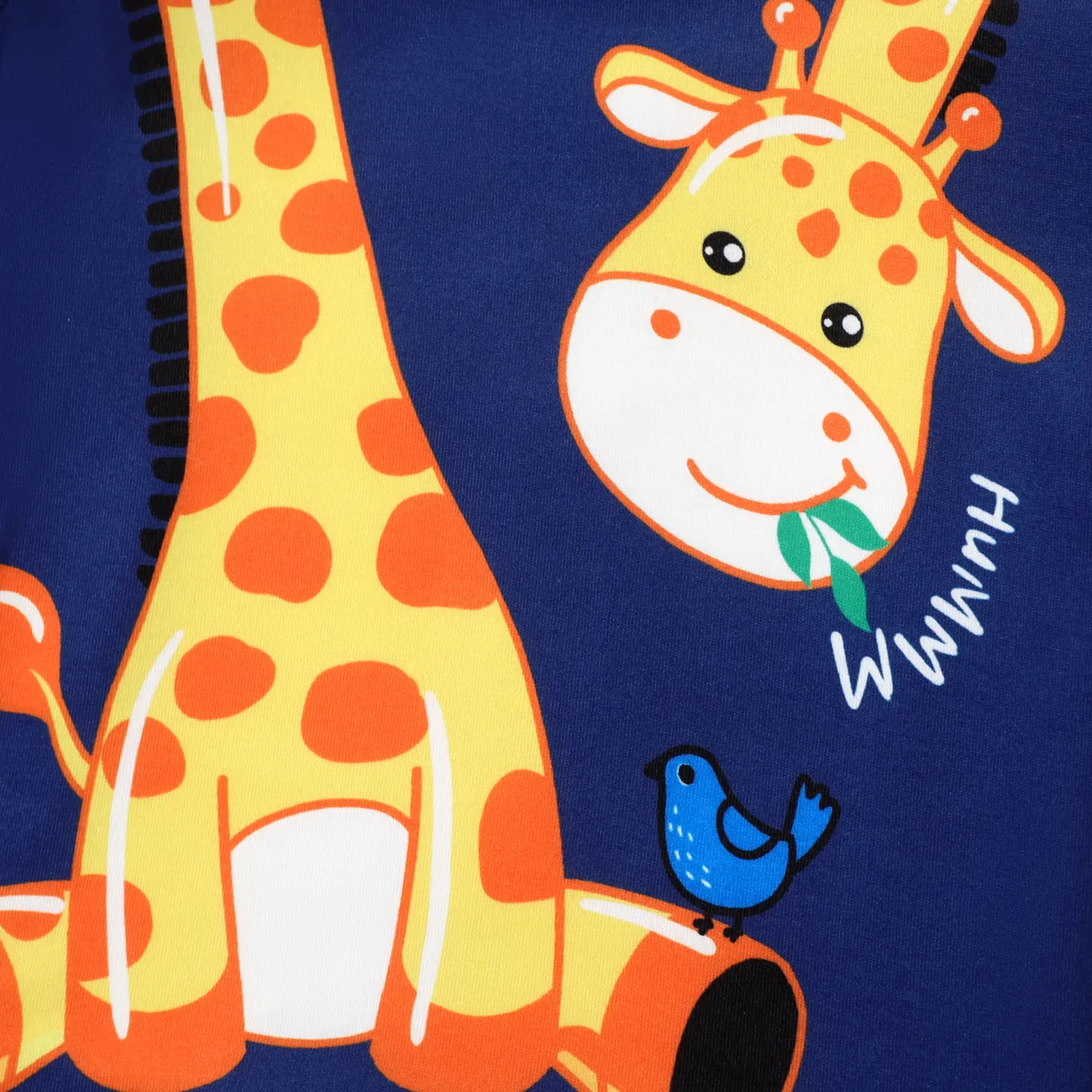 Kleinkinder Jungen Kindlich Giraffe Kurzärmelig T-Shirts Königsblau big image 1