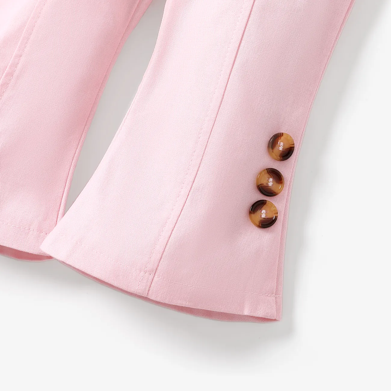 Denim Leopard Print Bow Decor Sleeveless Baby Overalls Pink big image 1