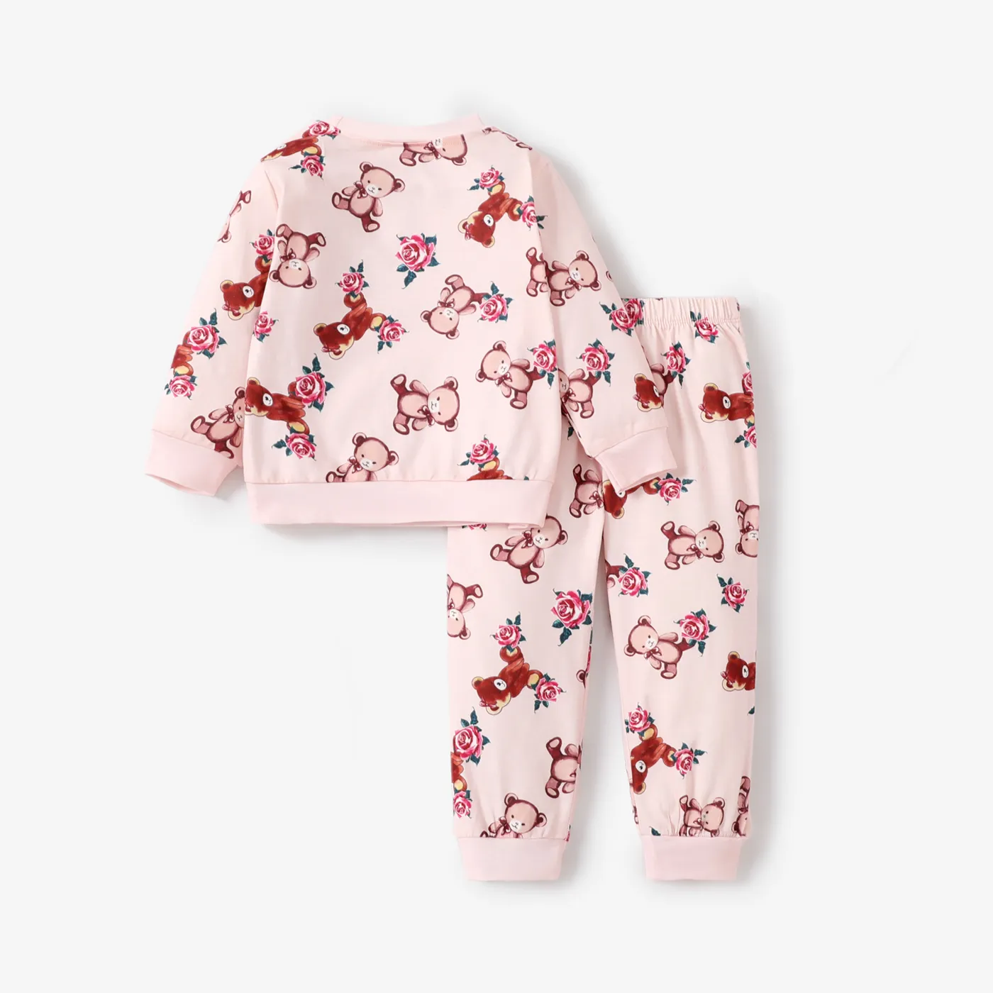 2 unidades Criança Menina Infantil Urso Pijamas Rosa image 2