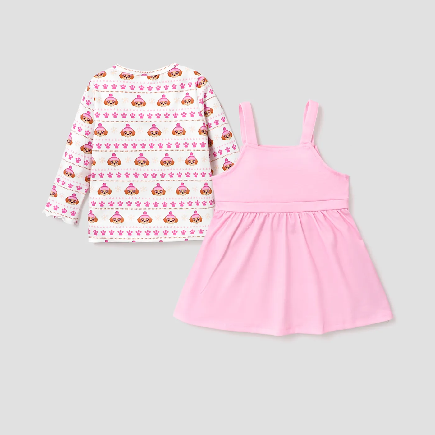 PAW Patrol Toddler Girl Allover Snowflake Print Graphic Top and Camisole Dress sets Pink image 6