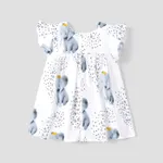 Crown Elephant Star Print Flounce-sleeve Baby Dress  image 2