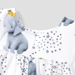 Crown Elephant Star Print Flounce-sleeve Baby Dress  image 5