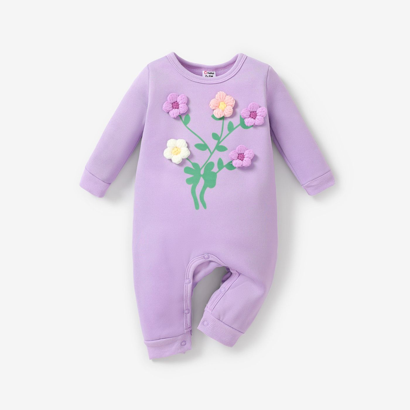 Baby Girl 3D Hyper-Tactile Floral Combinaison