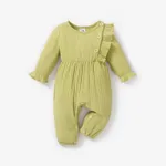 Ostern Baby Mädchen Rüschenrand Süß Langärmelig Baby-Overalls hellgrün