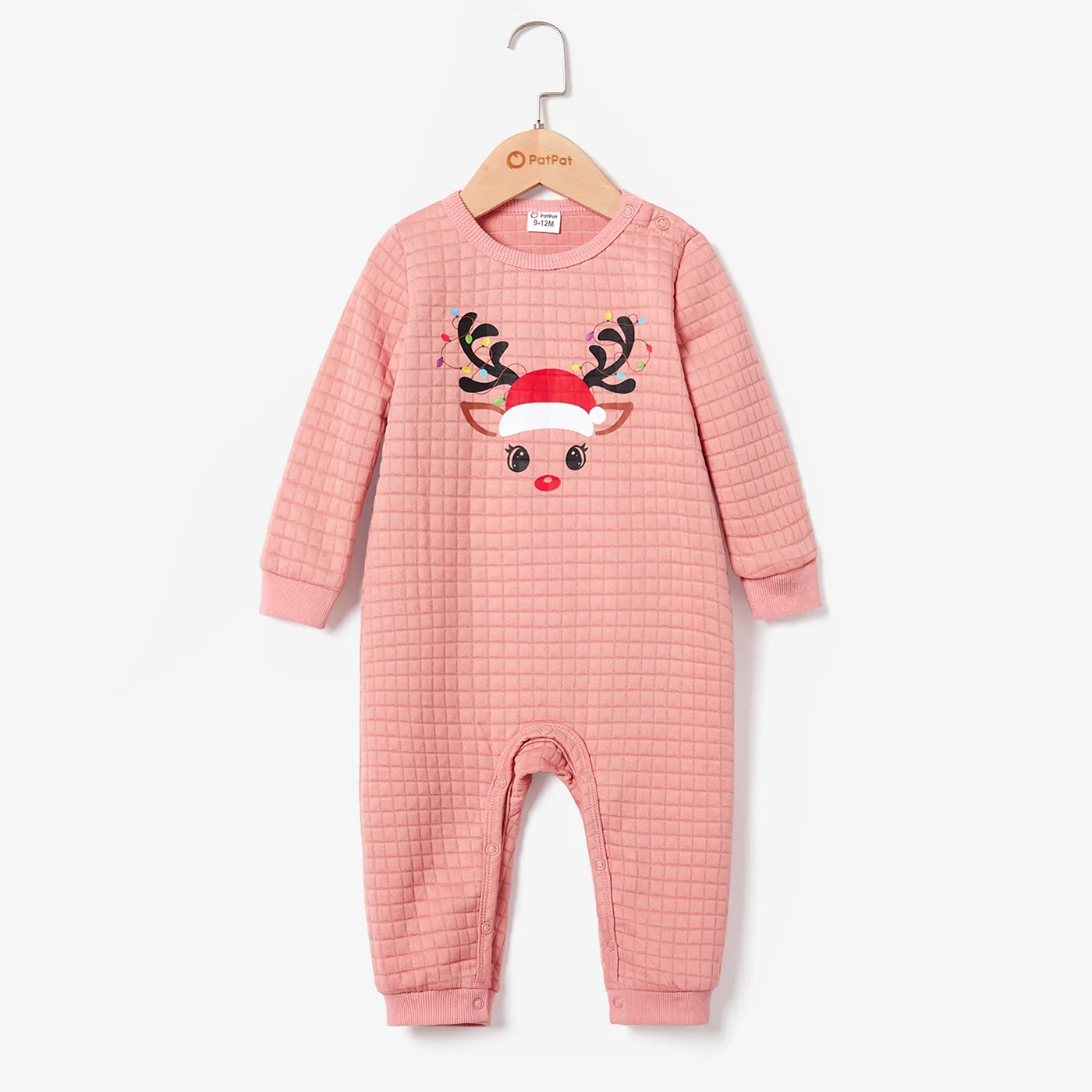 Christmas Mommy And Me Sweet Reindeer Print Long-sleeve Tops & Shorts Sets