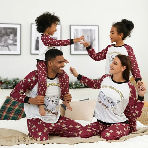 Harry Potter Christmas Family Matching Letter& Character Print Long-sleeve Pajamas Sets (Flame Resistant)