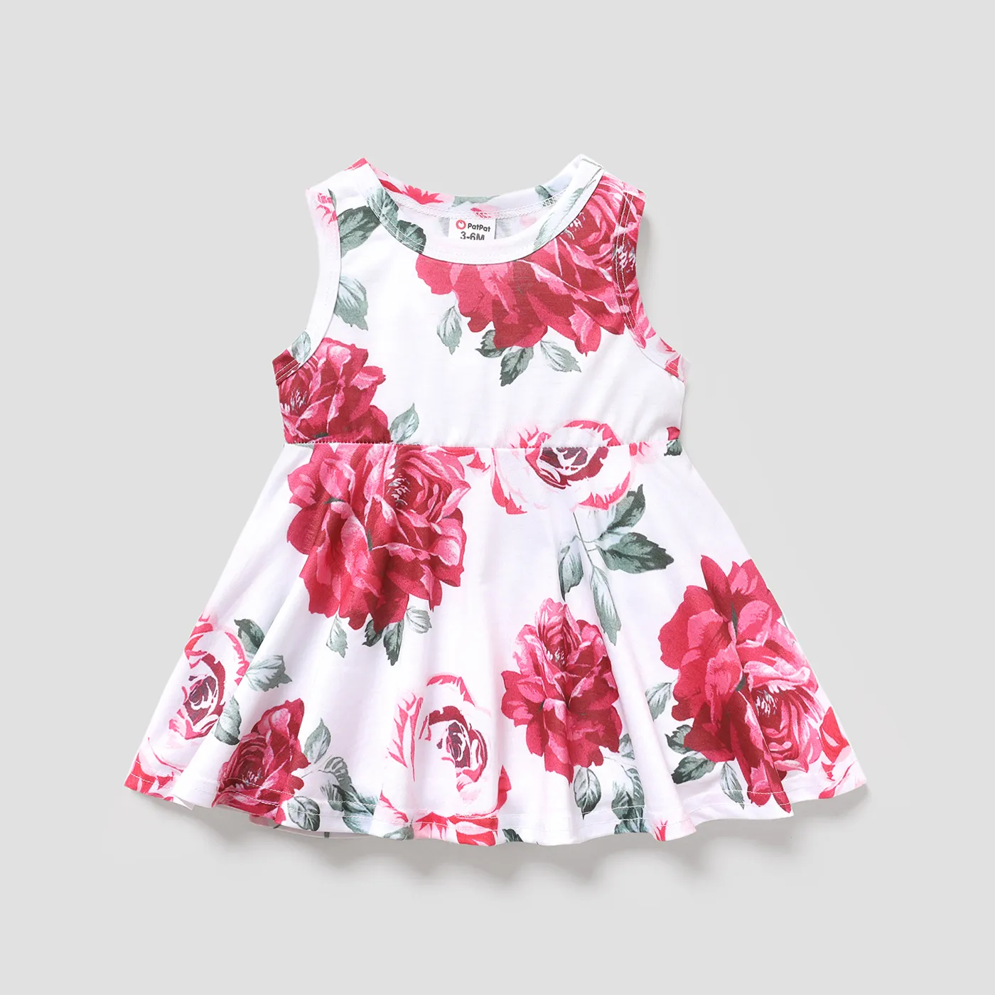 Baby Girl Allover Floral Print Flowy Sleeveless Tank Dress  big image 1