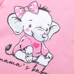 3pcs Baby Girl Elephant Print Ruffle Short-sleeve Romper and Bow Front Shorts & Headband Set  image 3