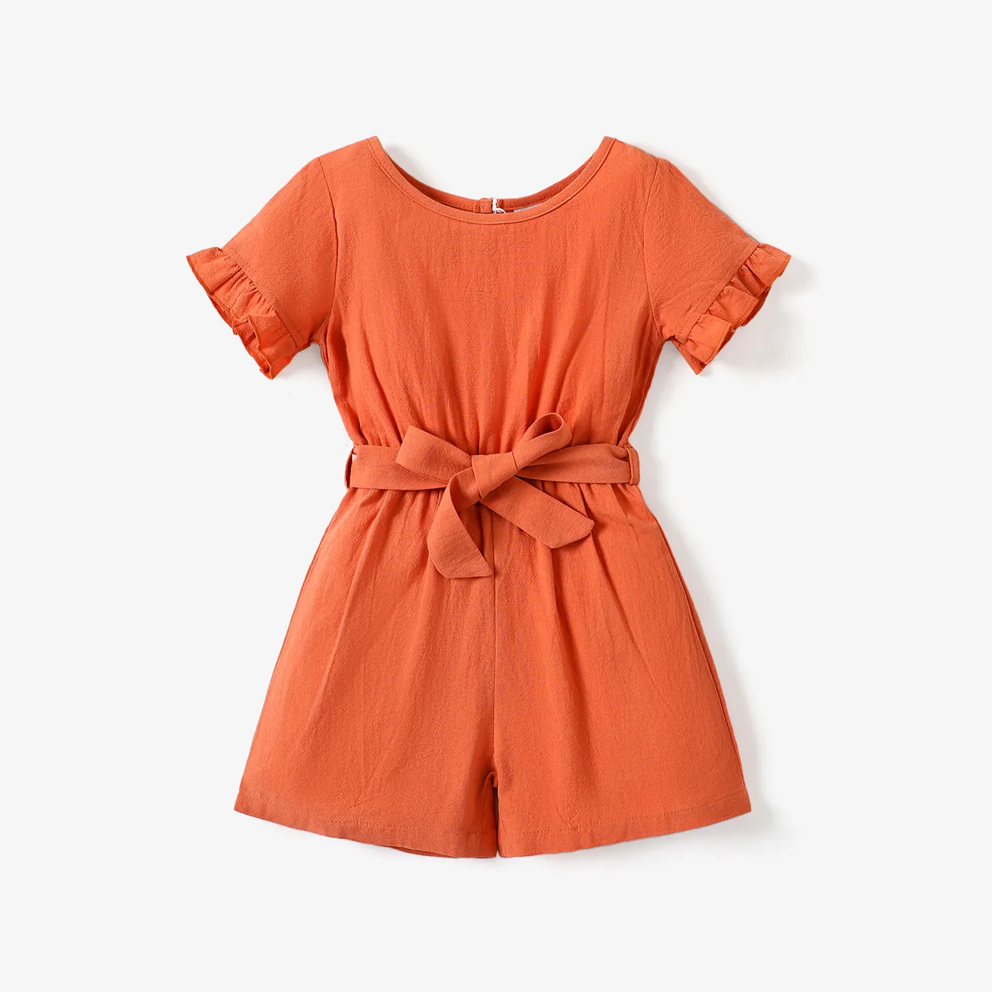 Toddler Girl Casual Solid Jumpsuit Orange big image 1