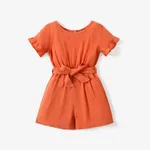 Toddler Girl Casual Solid Jumpsuit Orange