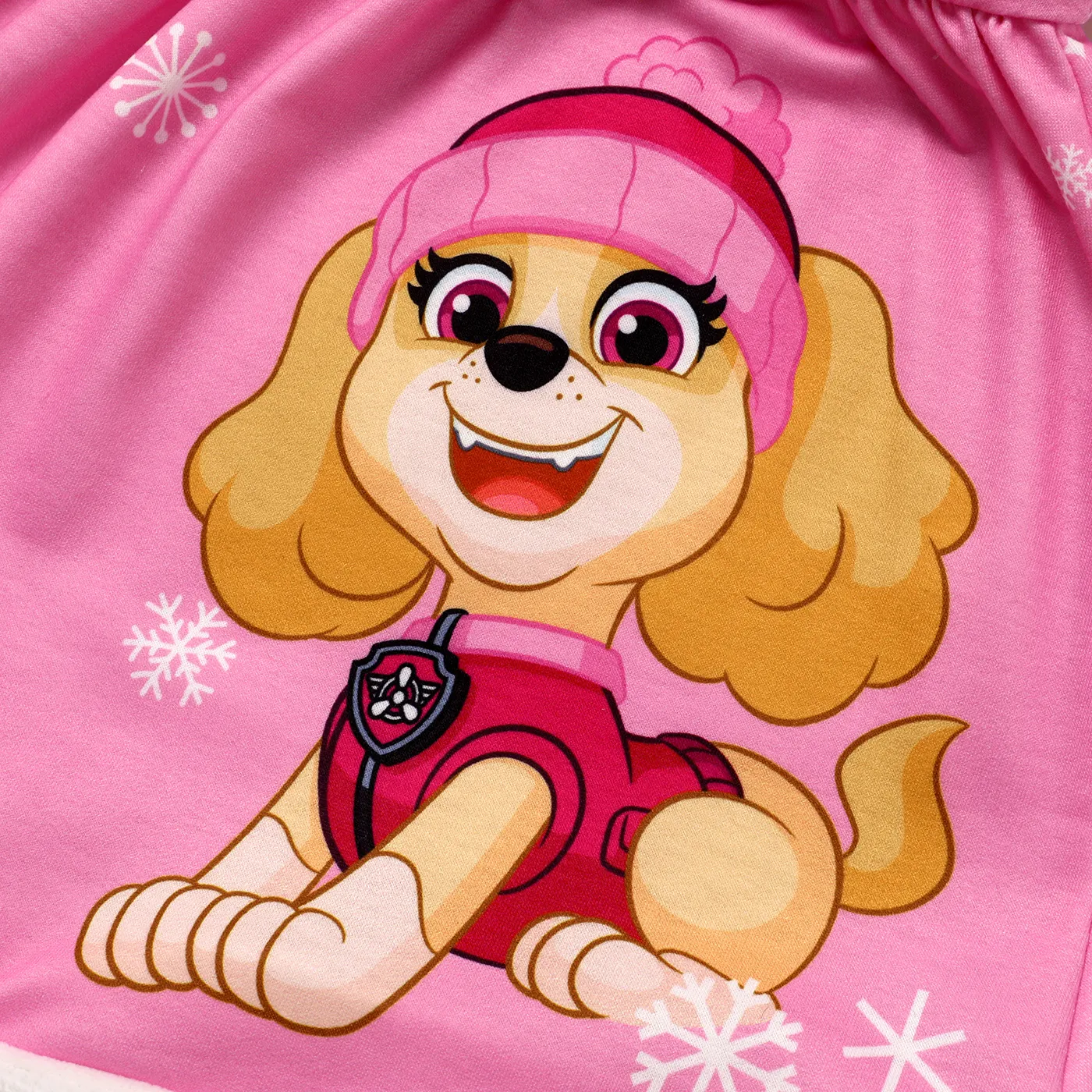 PAW Patrol Toddler Girl Snowflake Positioning Puff-sleeve Dress Pink image 3