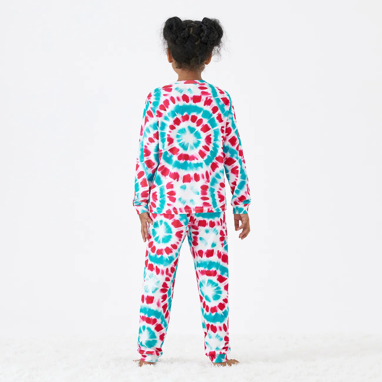 Christmas Snowman Print Family Matching Colorful Pajamas Sets (Flame Resistant) Multi-color big image 1