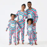 Christmas Snowman Print Family Matching Colorful Pajamas Sets (Flame Resistant) Multi-color image 2