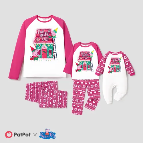 Peppa Pig Christmas Mommy and Me Character Print Pajamas Sets (Flame Resistant)