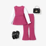 Kid Girl 3pcs Avant-garde Fabric Stitching Solid Color Textured material Suit  image 2