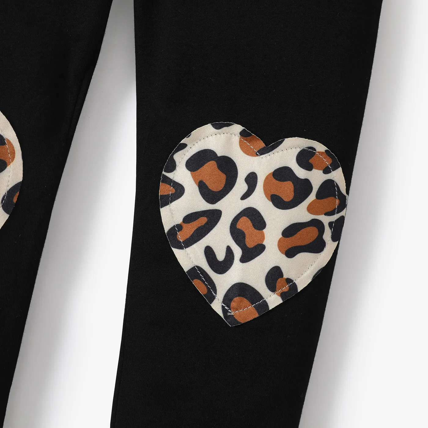 2pcs Kid Girl Leopard Flutter Sleeve Set YellowBrown image 4