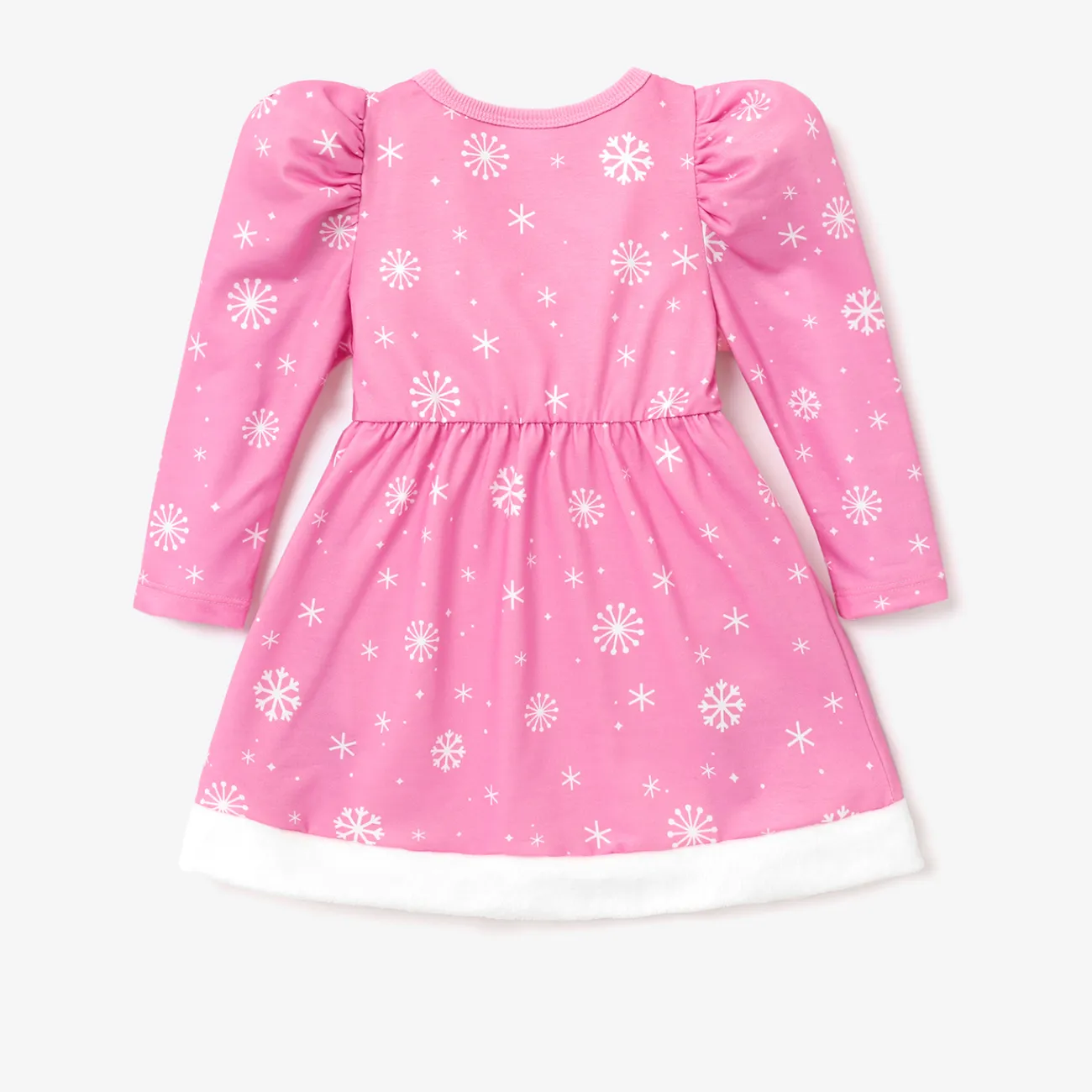 PAW Patrol Toddler Girl Snowflake Positioning Puff-sleeve Dress Pink big image 1