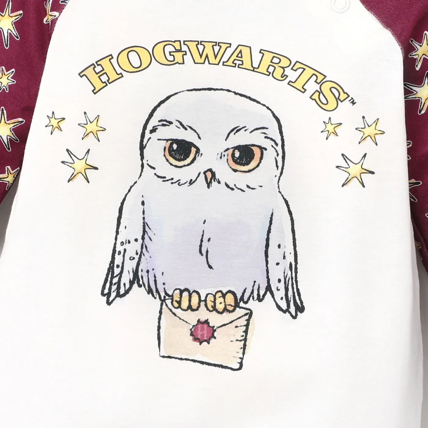 Harry Potter Christmas Family Matching Letter& Character Print Long-sleeve Pajamas Sets (Flame Resistant) Burgundy image 2