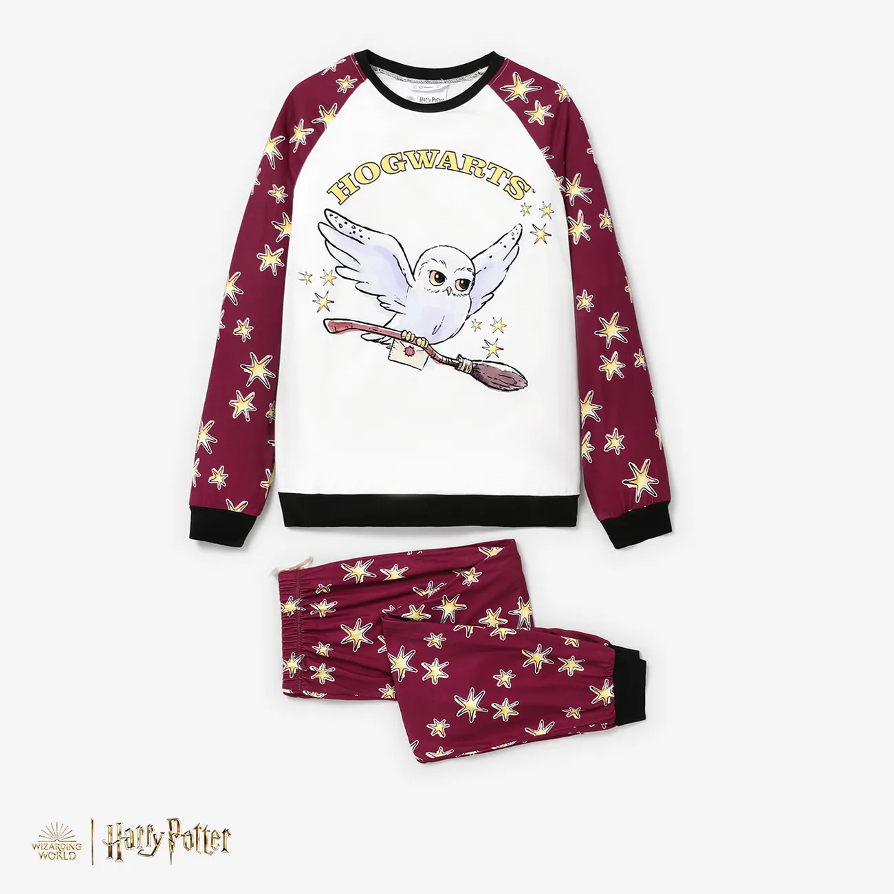 Harry Potter Look Familial Manches longues Tenues de famille assorties Pyjamas (Flame Resistant) Bordeaux big image 1