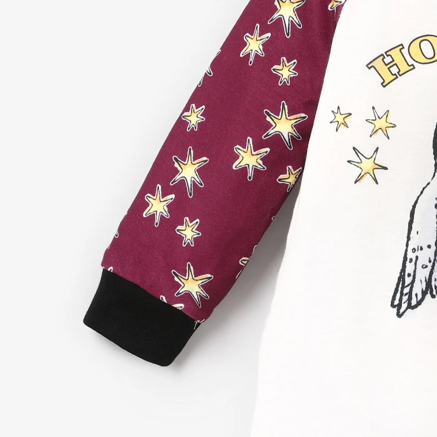 Harry Potter Christmas Family Matching Letter& Character Print Long-sleeve Pajamas Sets (Flame Resistant) Burgundy image 5