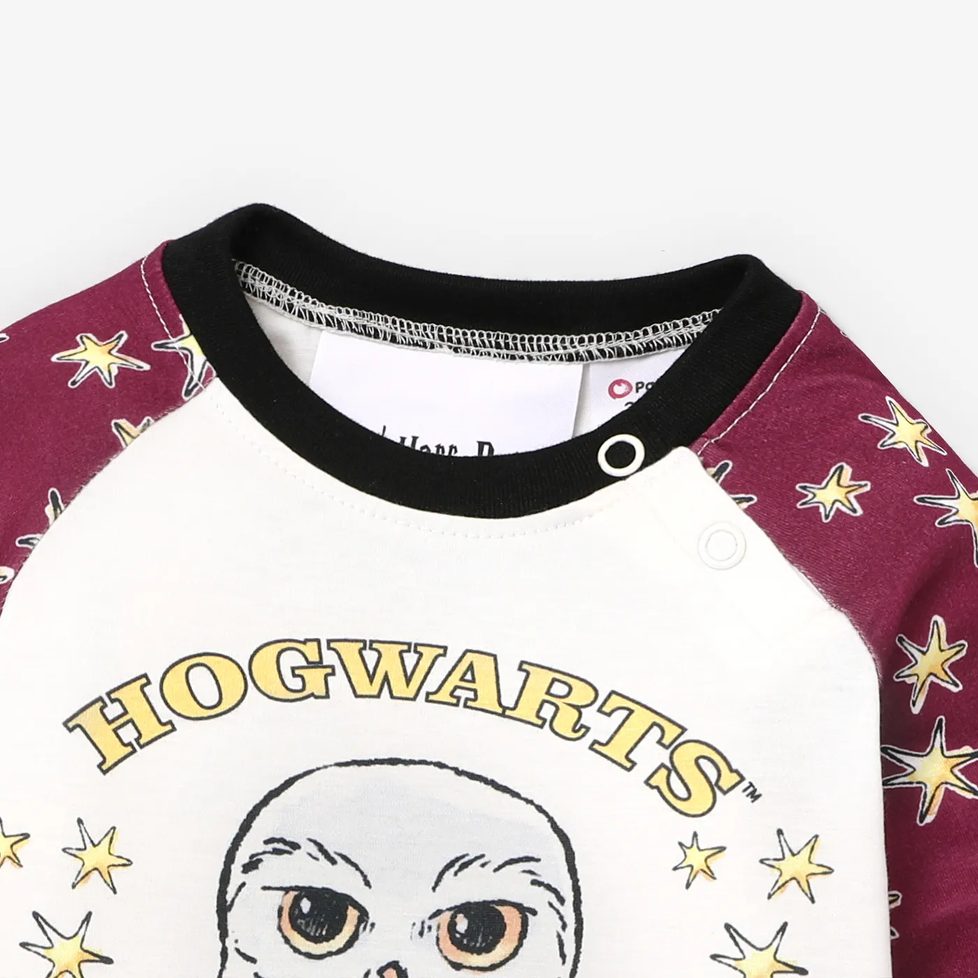 Harry Potter Christmas Family Matching Letter& Character Print Long-sleeve Pajamas Sets (Flame Resistant) Burgundy image 3