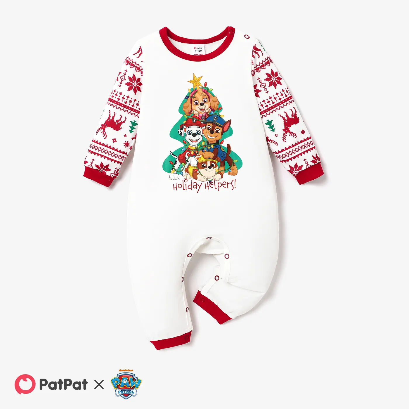 PAW Patrol Christmas Family Matching Character Print Pajamas Sets (Flame Resistant) Red big image 1