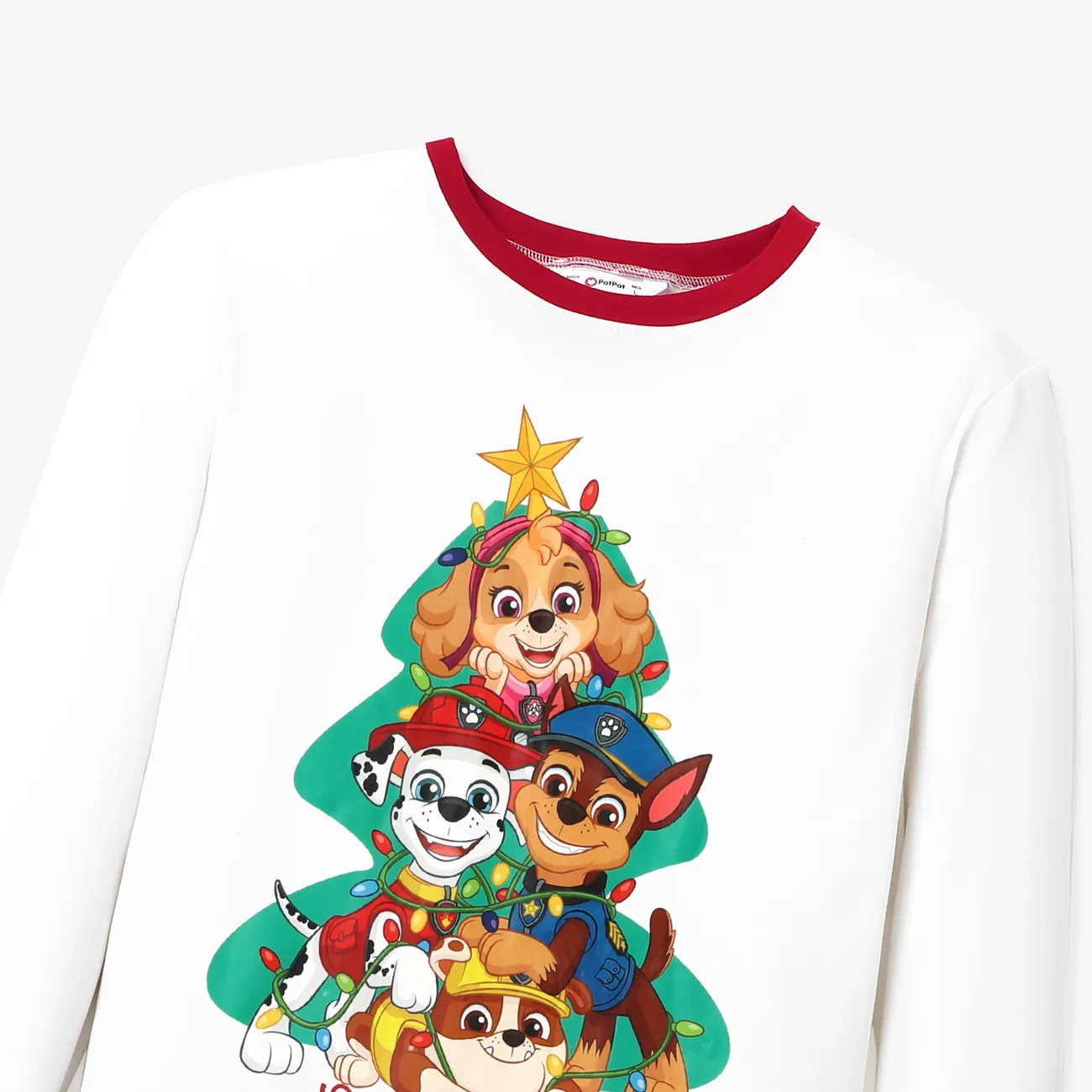 Patrulha Canina Natal Look de família Cão Manga comprida Conjuntos de roupa para a família Pijamas (Flame Resistant) Vermelho big image 1