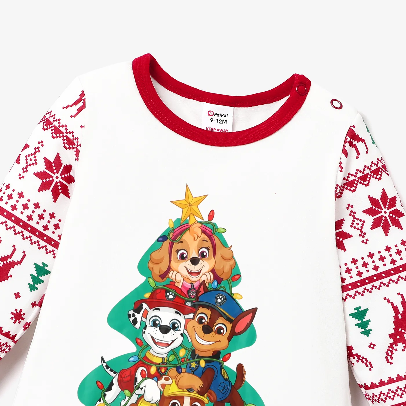 PAW Patrol Christmas Family Matching Character Print Pajamas Sets (Flame Resistant) Red image 2