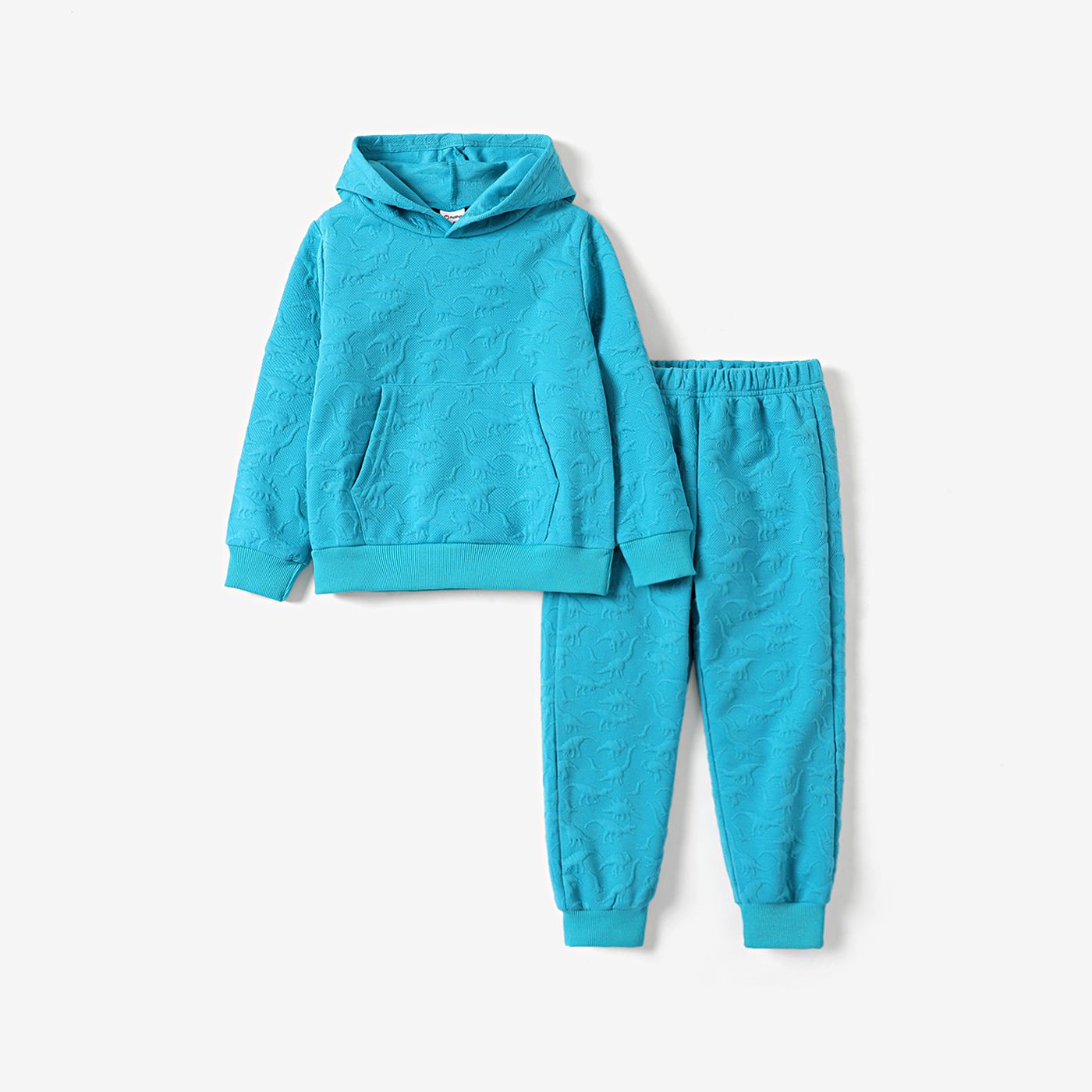 

2pcs Kid Boy Basic Dinosaur Pattern Hooded Set