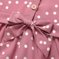 Kid Girl Polka dots Button Design Flutter-sleeve Belted Flutter-sleeve Dress  image 3