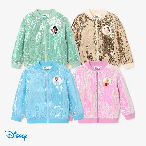 Disney Princess Toddler Girl Character Print Sequin Embroidered Long-sleeve Jacket 