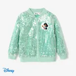 Disney Princess Toddler Girl Character Print Sequin Embroidered Long-sleeve Jacket  Light Green