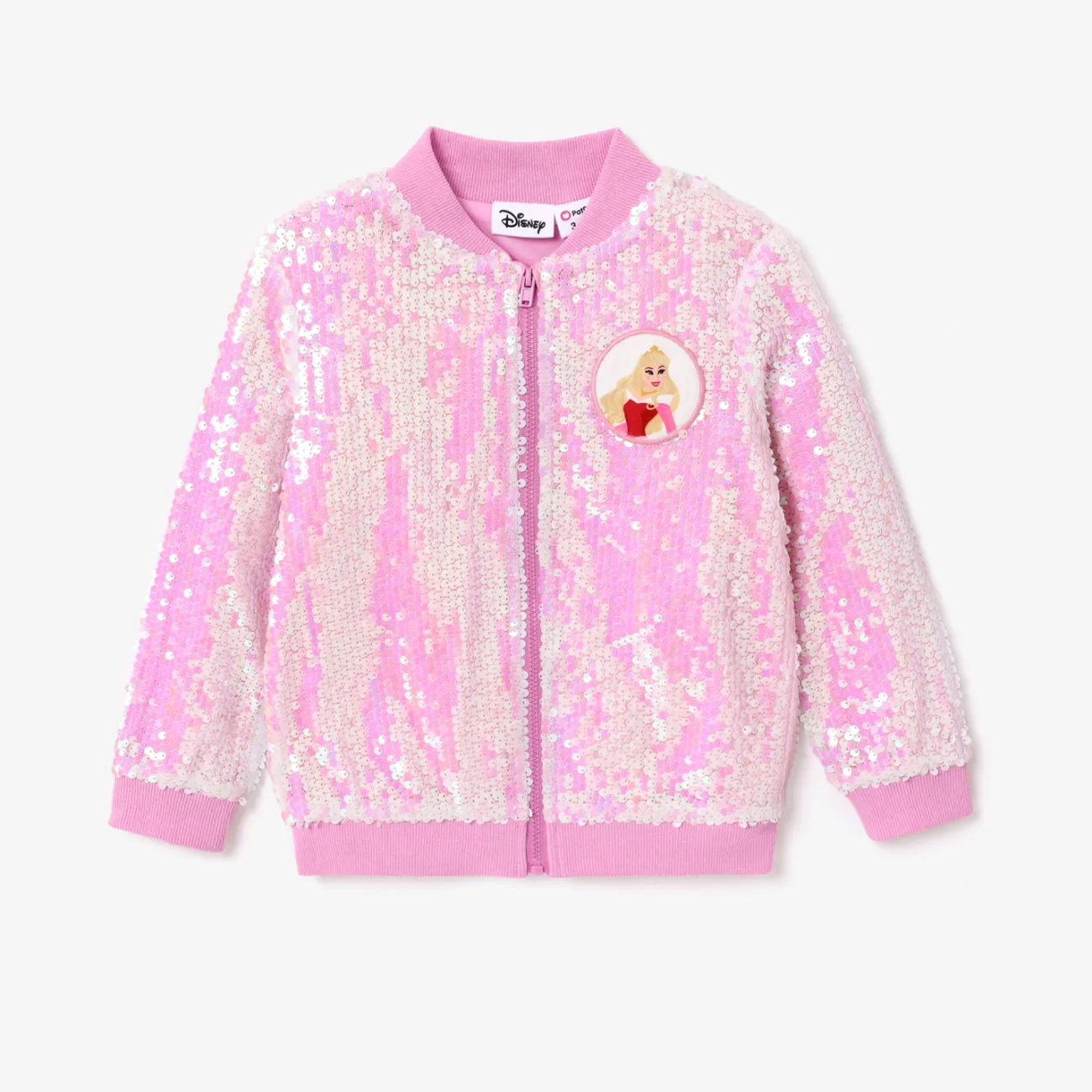 Disney Princess Toddler Girl Character Print Sequin Embroidered Long-sleeve Jacket  Pink big image 1