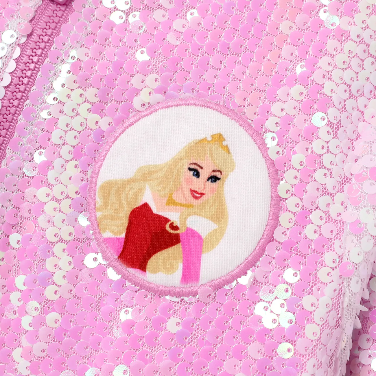 Disney Princess Toddler Girl Character Print Sequin Embroidered Long-sleeve Jacket  Pink big image 1