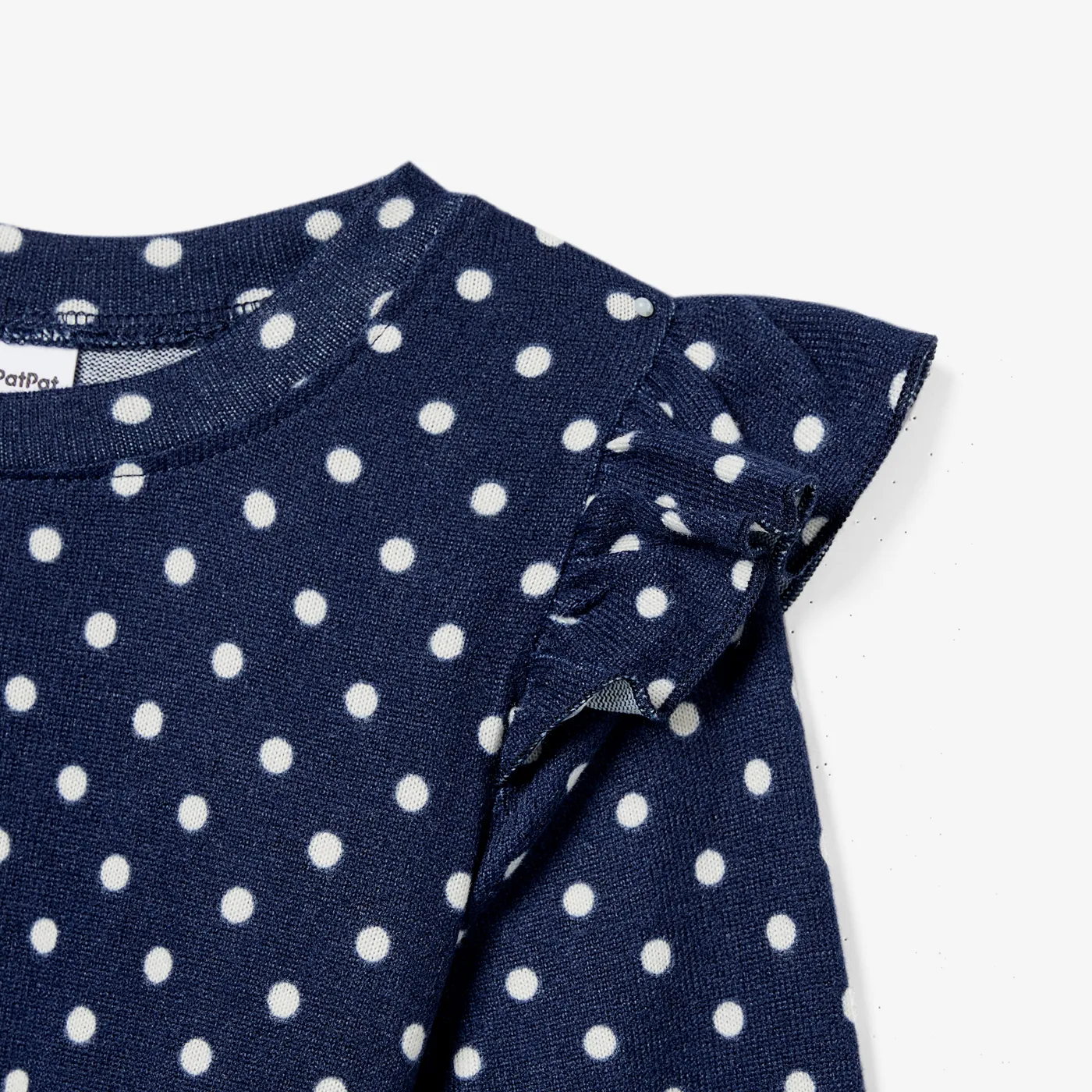 Matching Family Plaid Long-sleeve Tops and Polka Dots Flutter Sleeve Dresses Sets  image 4