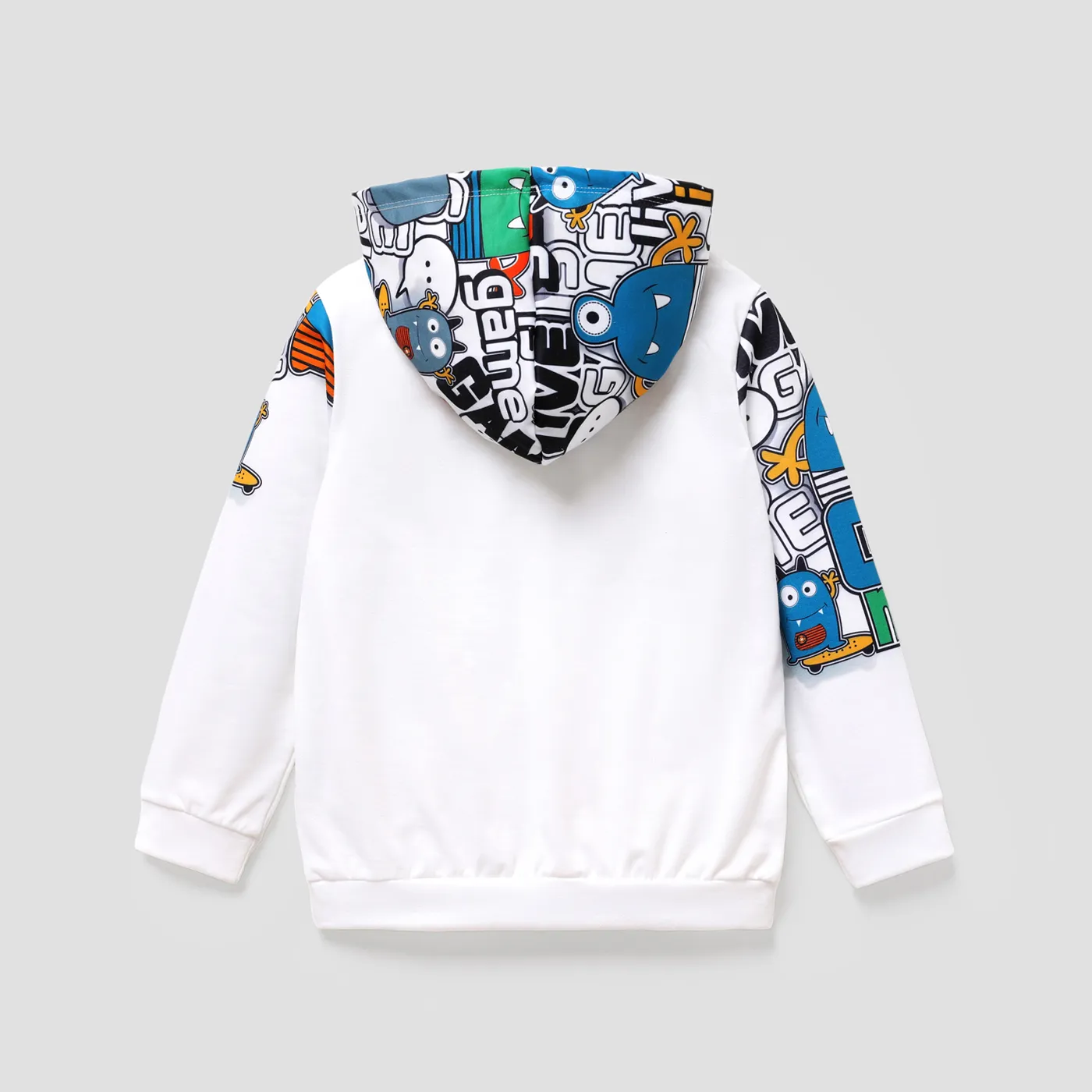 Kid Boy Letter and Cartoon Hooded Loose Sweatshirt  image 4