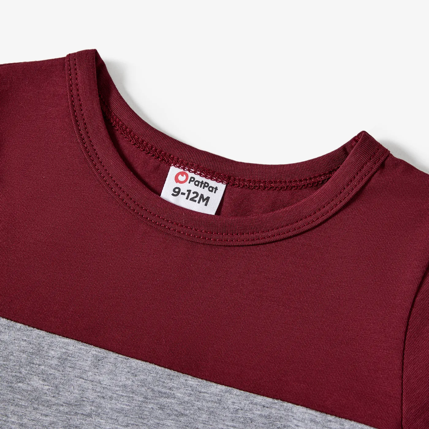 Family Matching Short-sleeve Color-block T-shirts and Embroidered Floral Halter Neck Dresses Sets  image 3