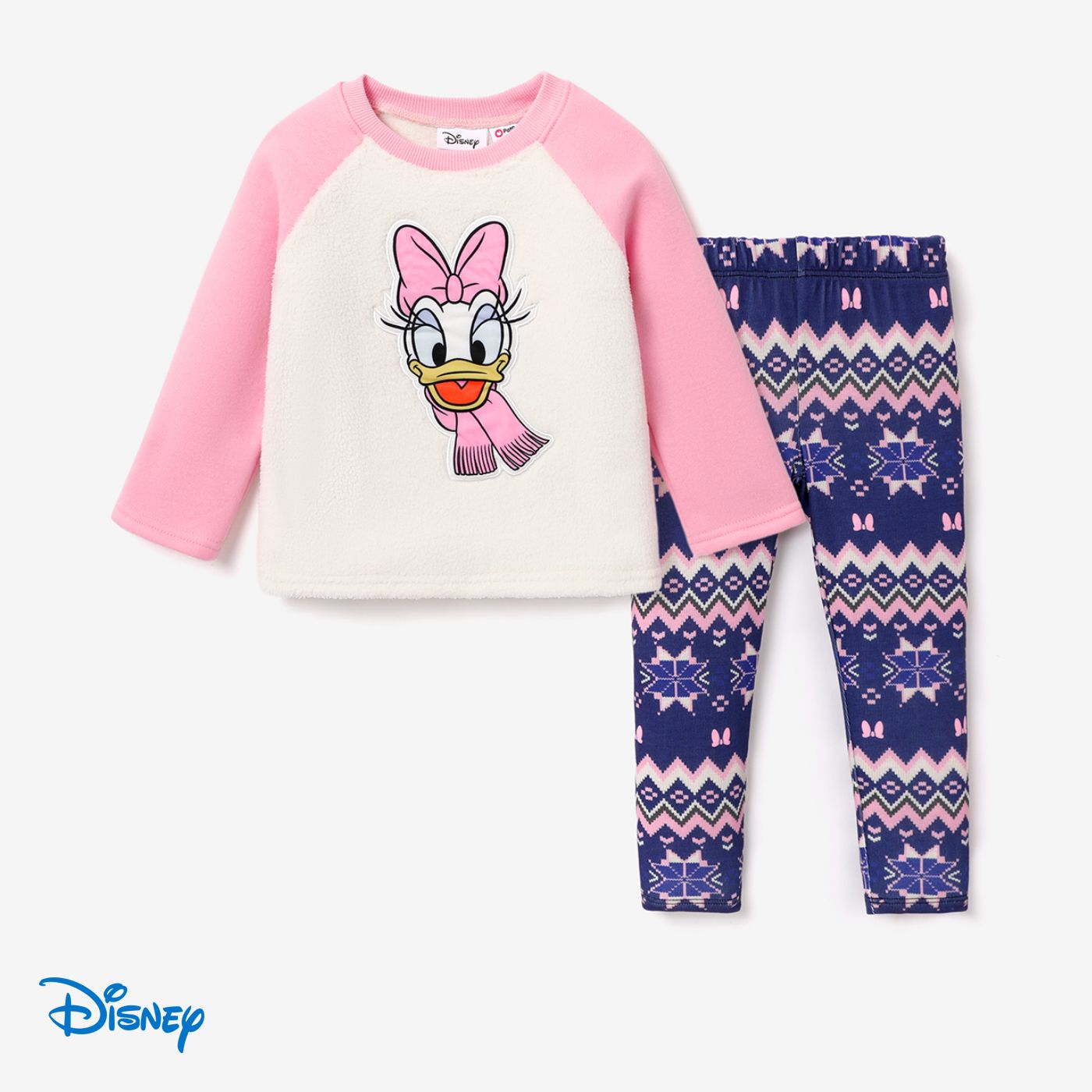 Disney Mickey And Friends Toddler Girl Character Print Warm Long-sleeve Top And Naiaâ¢ Pants Sets