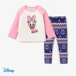 Disney Mickey and Friends Toddler Girl Character Print Warm Long-sleeve Top and Naia™ Pants Sets  Pink