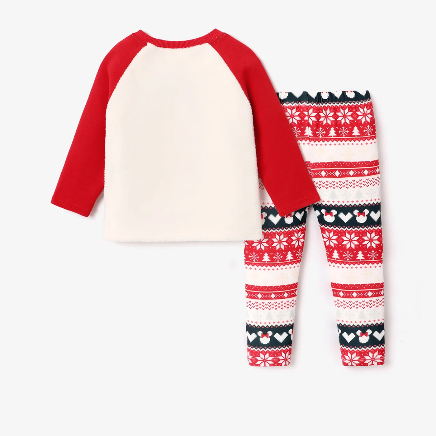 Disney Mickey and Friends Toddler Girl Character Print Warm Long-sleeve Top and Naia™ Pants Sets  Red image 5