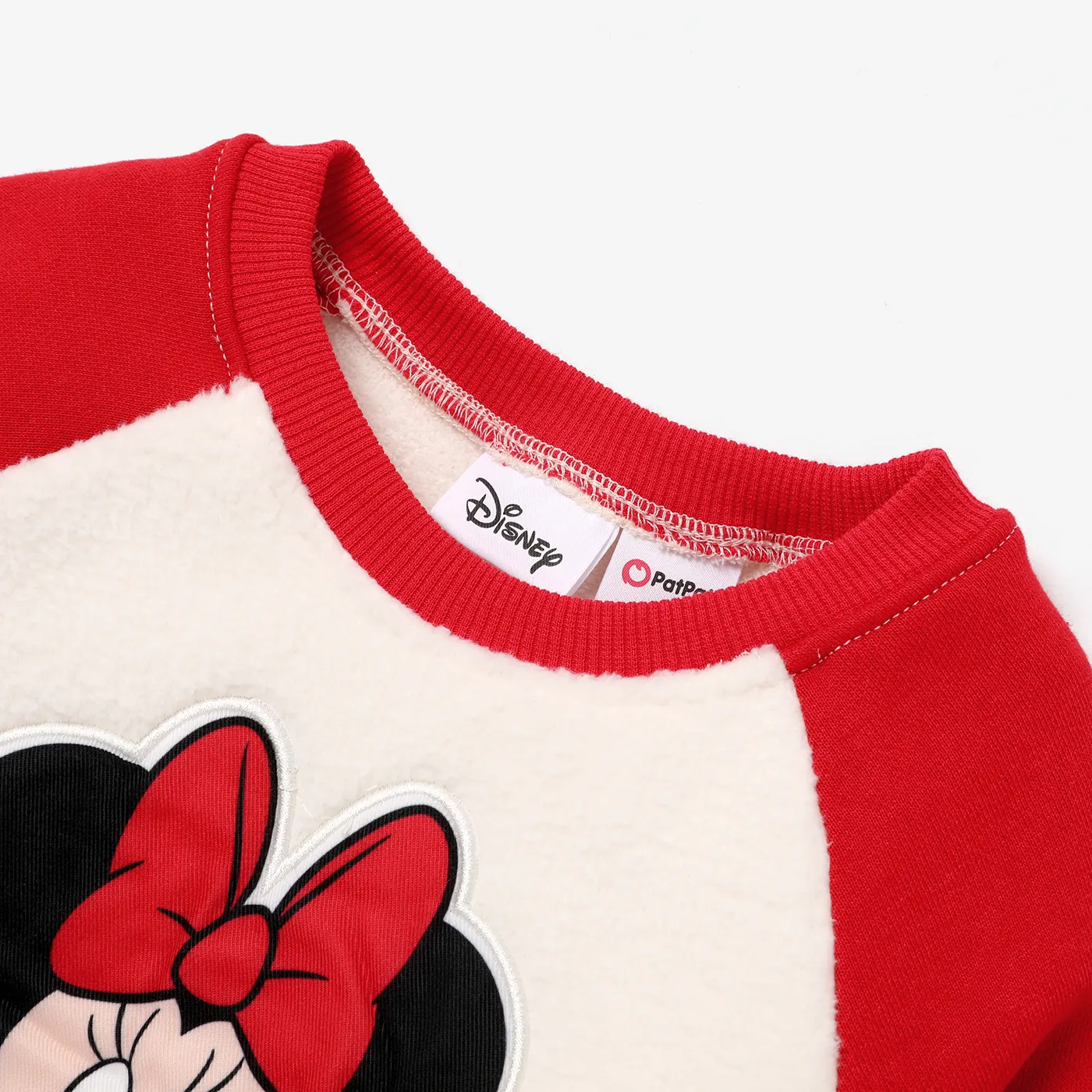 Disney Mickey and Friends Toddler Girl Character Print Warm Long-sleeve Top and Naia™ Pants Sets  Red image 3