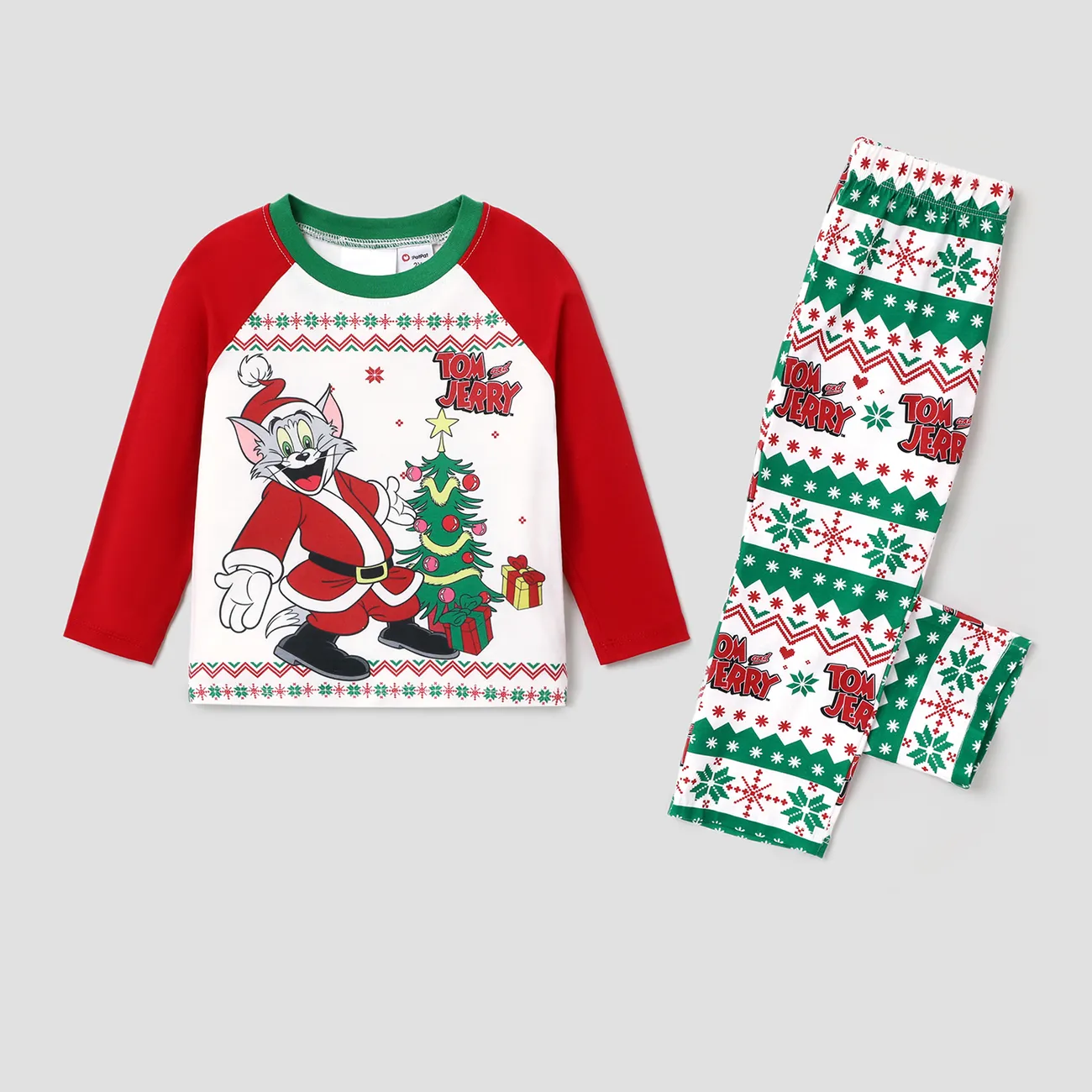 Tom and Jerry Natale Look per tutta la famiglia Manica lunga Coordinati per tutta la famiglia Pigiami (Flame Resistant) Rosso big image 1