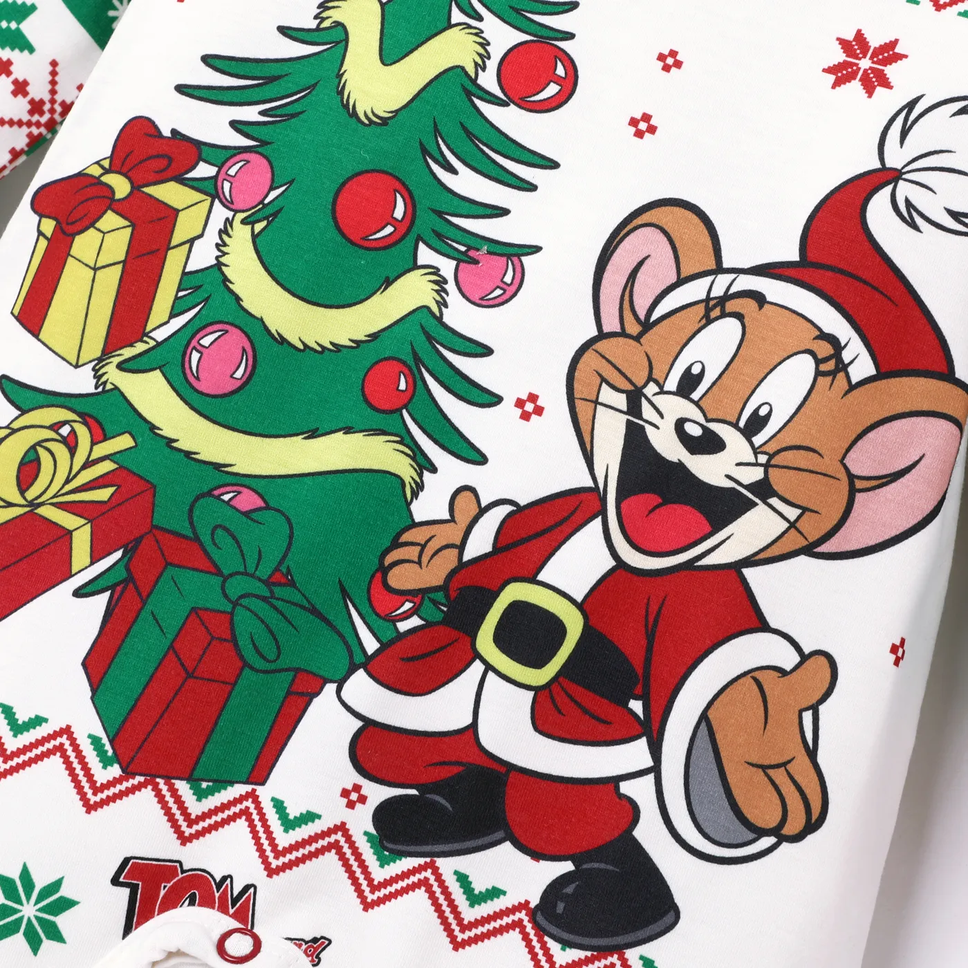Tom and Jerry Family Matching Joyly Christmas Character Print Pajamas Sets (Flame Resistant)  image 6