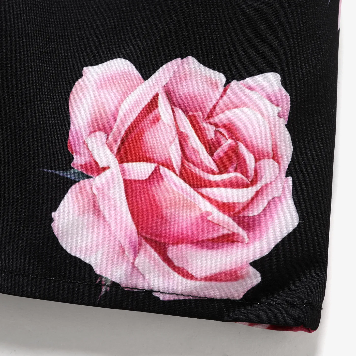 Toddler Girl Floral Print Splice Button Design Back Crisscross Belted Cami Romper Pink image 5