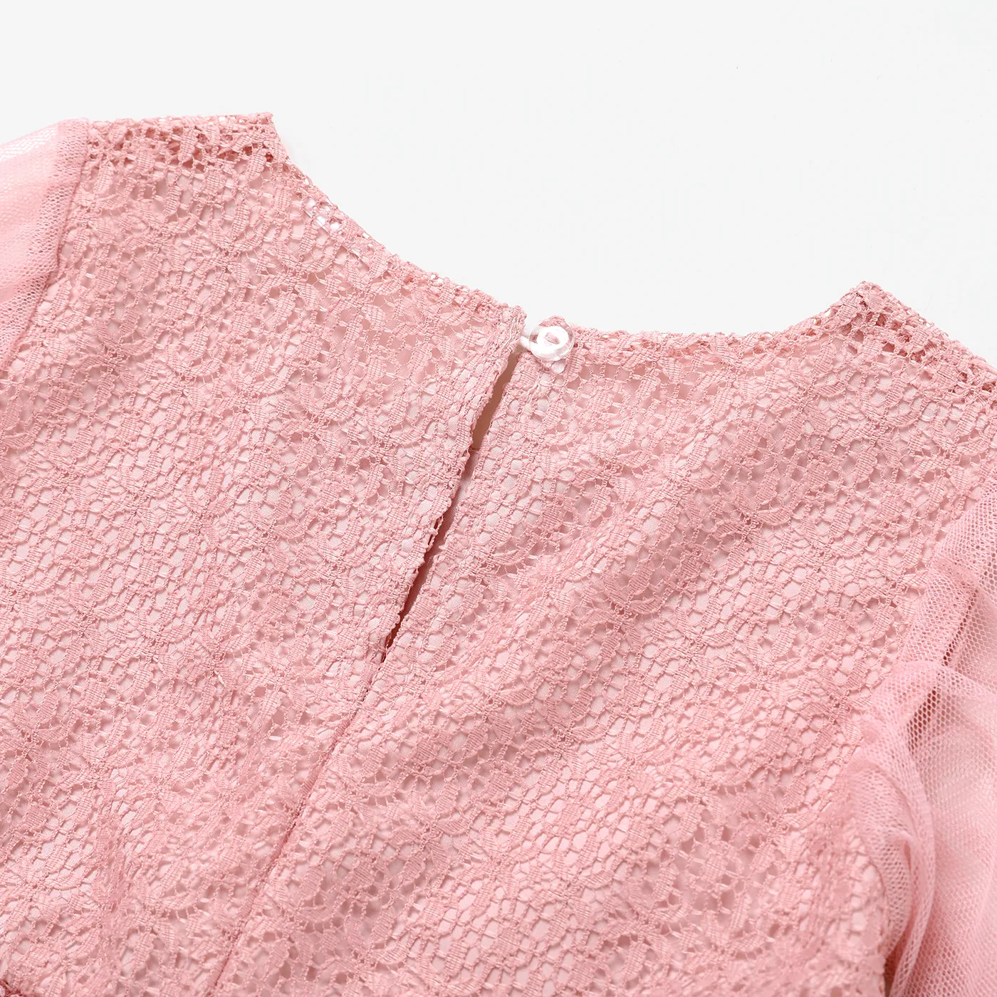Toddler Girl Multi-layered Opaque Lace and Mesh Design Fairy Dress Pink image 5