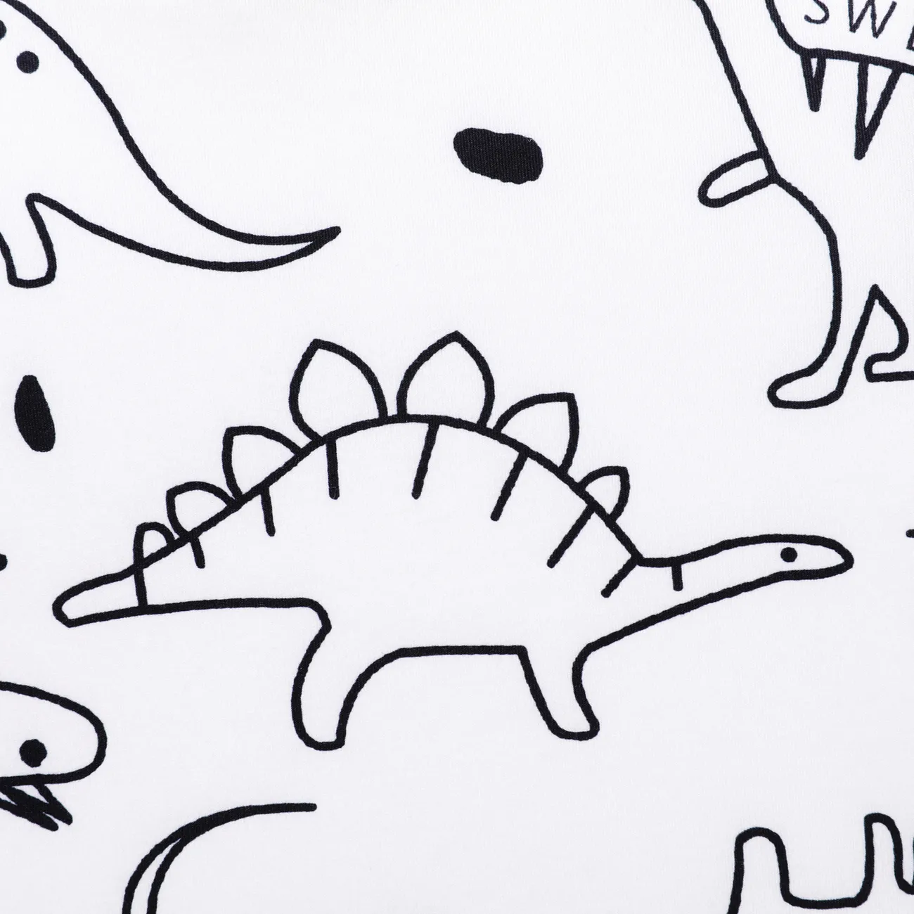 طفل رضيع حيوان ديناصور طباعة قصيرة الأكمام المحملة أبيض big image 1