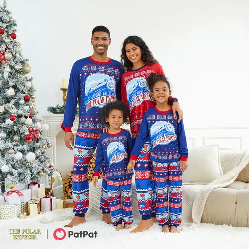 The Polar Express Christmas Family Matching Big Graphic Allover Pajamas (Flame Resistant)