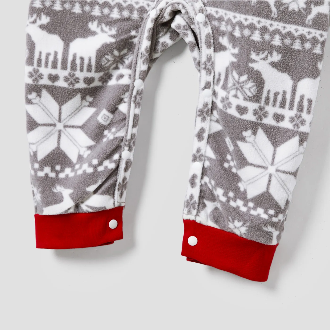Christmas Family Matching Letters Embroidered Long-sleeve Hooded Fleece Pajamas Sets(Flame resistant) White image 5