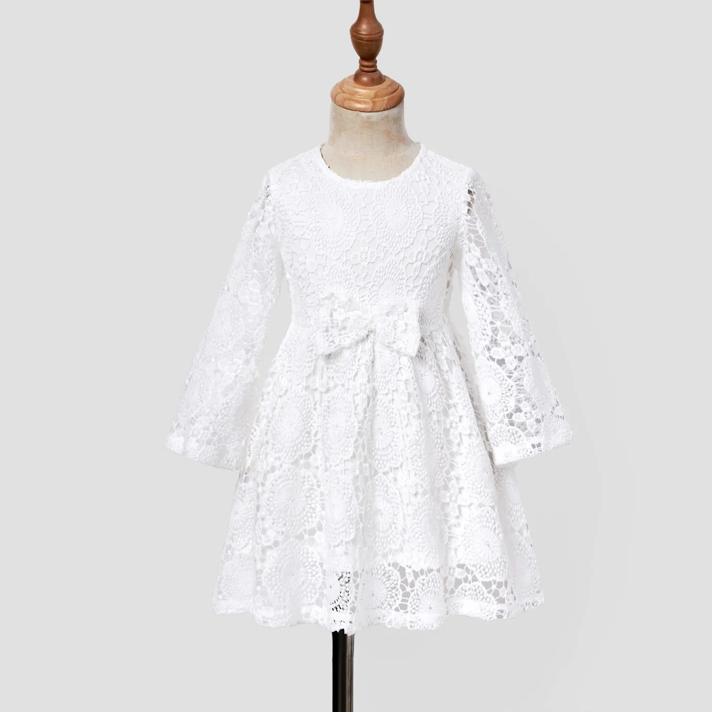 Manga comprida Vestidos Mãe e eu Branco big image 1