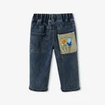 Kid Boy Dinosaur Patch Cotton Jean/Pant royalblue